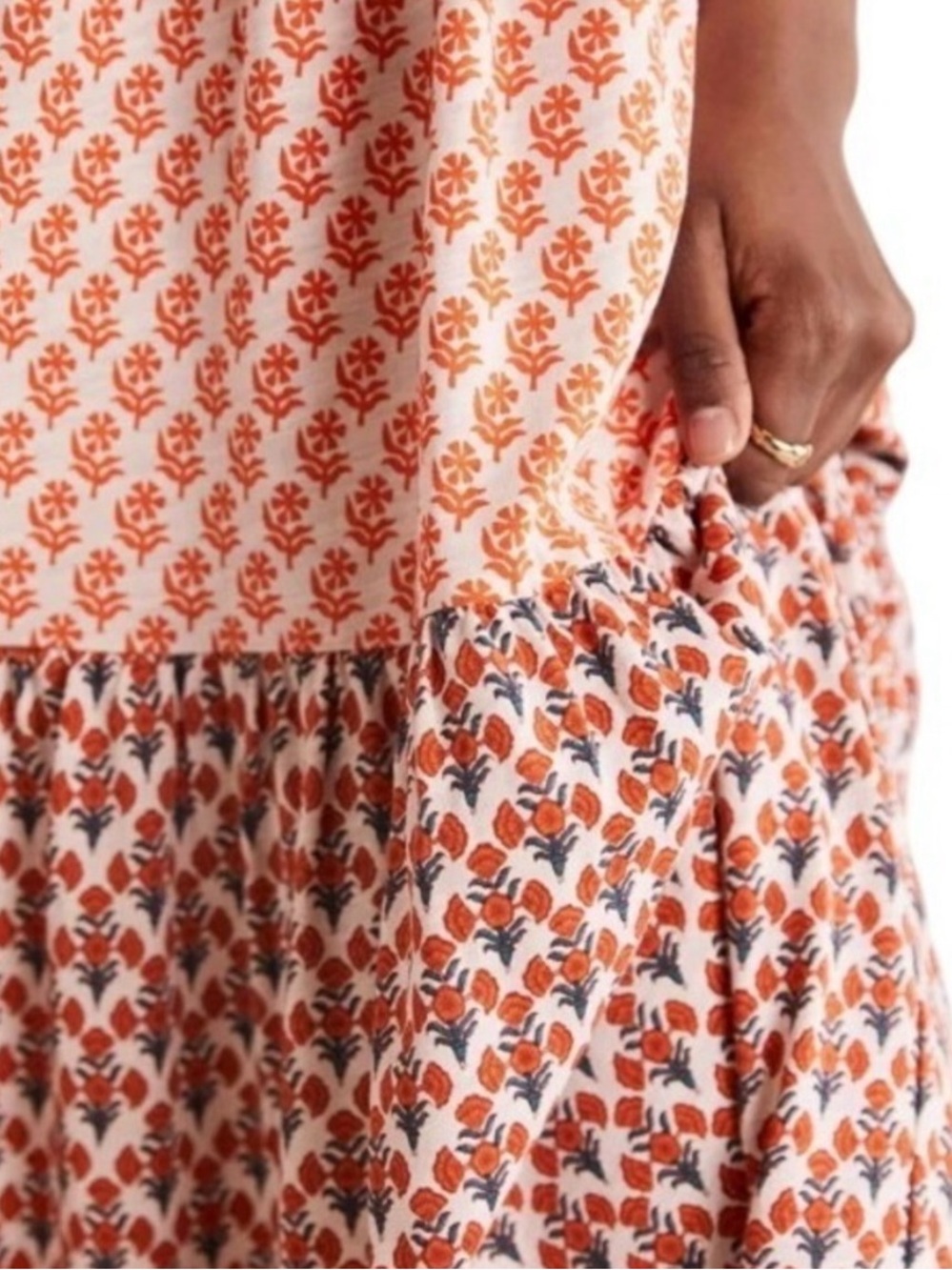 Boden Strappy Jersey Maxi Dress – Woodblock Bloom | Size 8R | EUC - Picture 3 of 9
